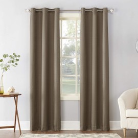 Sun Zero Cooper Thermal Insulated Room Darkening Grommet Curtain Panel, 40 in x 63, Mocha