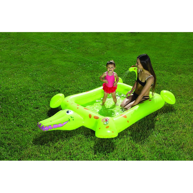 Poolmaster Crocodile Spray Inflatable Kiddie Swimming & Wading Pool for