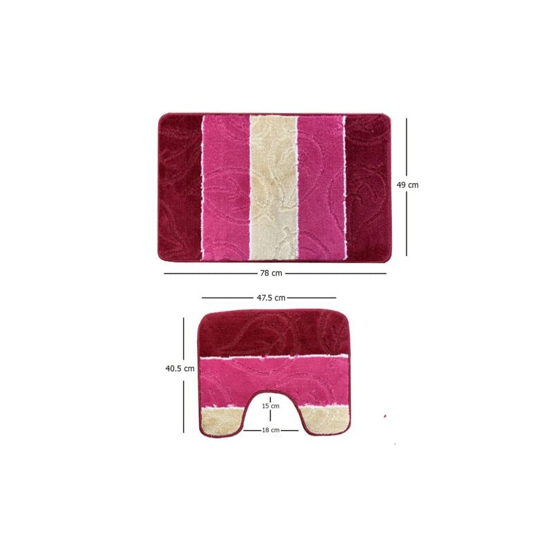Lizzy 2Pcs Leaf Bath Mat Set | Non-slip Bathroom Mats