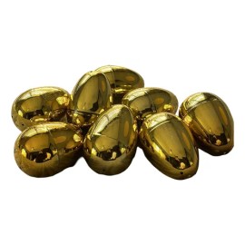 Huevos Dorados De Plástico Para Rellenar 12pz