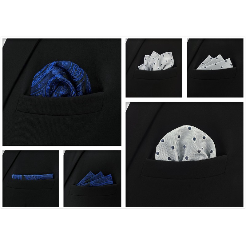 Shlax&Wing Pack of 5 Assorted Handkerchiefs for Men - Square