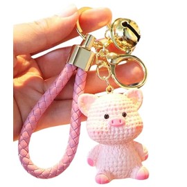 FENASH Cute Keychains,Charm of Keychain Accessories,Stitch Keychain-Used for Daily Key Decoration (Pink Pig B)