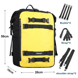 Rhinowalk Motor Saddle Bag Motorcycle Pannier Bag Waterproof Multifunctional Rear Rack Trunk Seat Bag (Yellow, 20L)