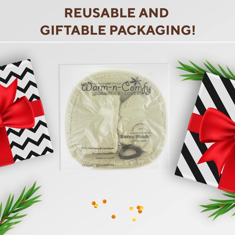 Warm-n-Comfy Soft Toilet Seat Cover - Plush & Thick Fabric