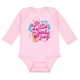 TATY Kids My Little Soda Pop Long Sleeve Baby Infant One Piece Bodysuit 12 Months Light Pink