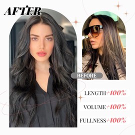 Clip in Hair Extensions Real Human Hair Jet Black Clip ins 16 Inch 7pcs 115g Human Hair Clip in Extensions Straight Hair Extensions Double Weft Human Hair Extensions For Women