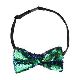 Elerevyo Men's Sequin Sparkly Shiny Bowties Reversible Two-Color Pre-tied Bow Ties for Party One Size Green Ombre