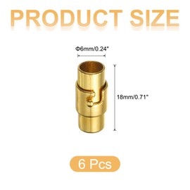 sourcing map 6 Pcs Magnetic Clasps, 0.24" Leather Cord End Caps Magnetic Bracelet Clasps and Closures for Jewelry Making DIY Bracelet Closures, Gold