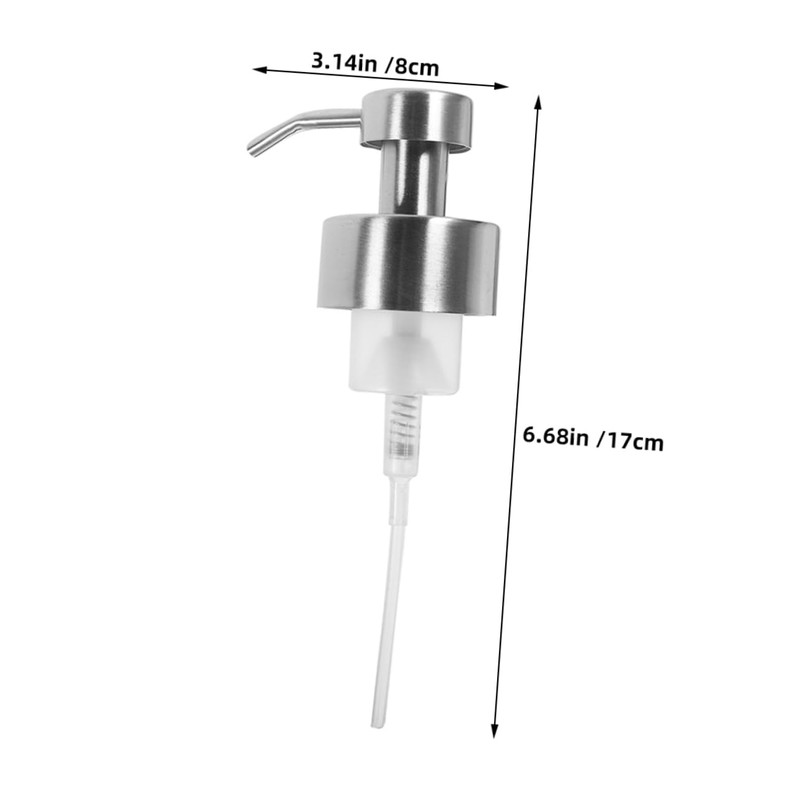 Gatuida 2pcs Reusable Stainless Steel Soap Dispenser Pump Top Replacement