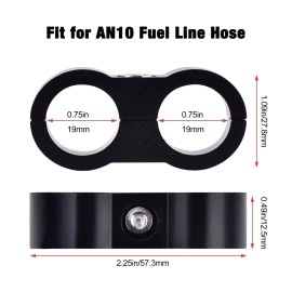 EVIL ENERGY 10AN Hose Separator Clamp AN10 Fuel Line Mounting Clamp Aluminum ...