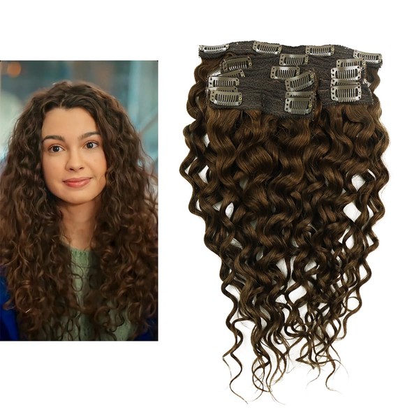 Mila Clip-In Real Hair Extensions Medium Brown 4# 100% Remy Real Hair Natural Wave 120 g 20 Inches / 50 cm