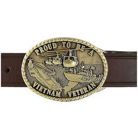 Indiana Metal Craft Proud to be a Vietnam Veteran Buckle and Belt OBM162B IMC-Retail 42 Chestnut Brown
