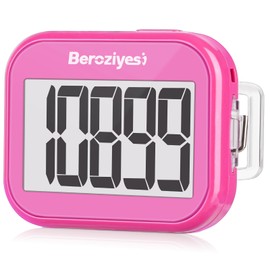 3D Pedometer for Walking, Simple Step Counter for Walking with Removable Clip and Lanyard, Accurate Pedometers for Steps, Step Tracker with Large Display for Men Women and Kids (Pink)
