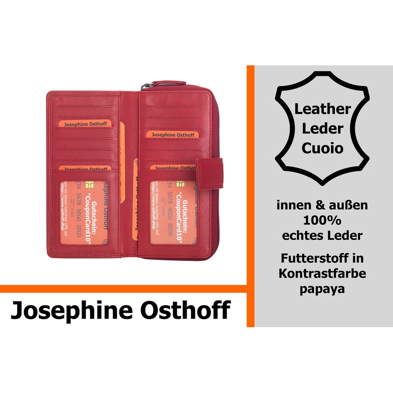 Josephine Osthoff Bremen Compact Genuine Leather Wallet with RFID Protection,