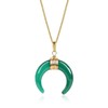 COAI Women's Moon Pendant Made of Gemstones Necklace, Green Agate,