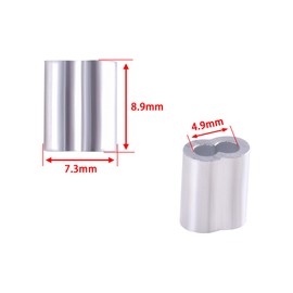 TIOMIOSEA Professional Rope Clamp, Pack of 150, 4.8 mm x 9 mm Press Clamps, Double Sleeves, Clamp Sleeves, Choke Clamps Made of Aluminium Rope for Rubber Rope, Expander Rope, Tarpaulin Rope, Wire Rope