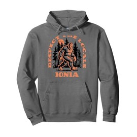 Ionia Bigfoot Respect the Locals Retro Sasquatch Pullover Hoodie