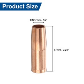 HARFINGTON 5pcs Mig Welding Gun Nozzle 1/2" Orifice 21-50 Gas Welding Gun Nozzle Copper Nickel Plating Welding Gun Accessory for 100L/Tweco Mini/#1 Mig Welding Guns