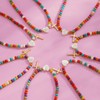 Sanyaa Cross Initial Heart Necklace Colorful Beaded First Communion Baptism