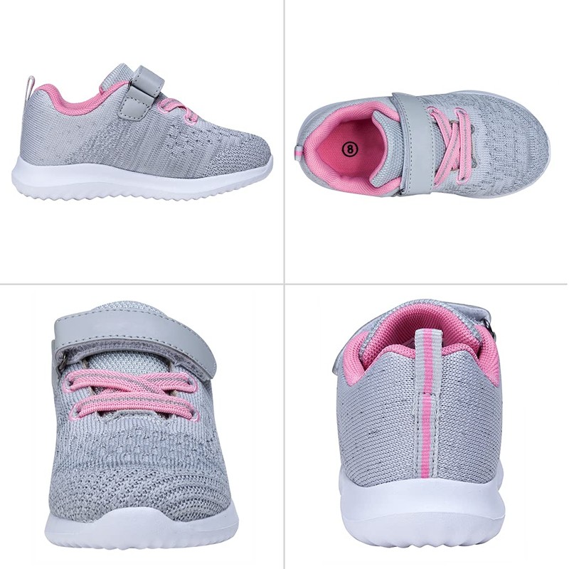 COODO - Zapatillas deportivas para niños y niñas, Negro/Rosado, 16