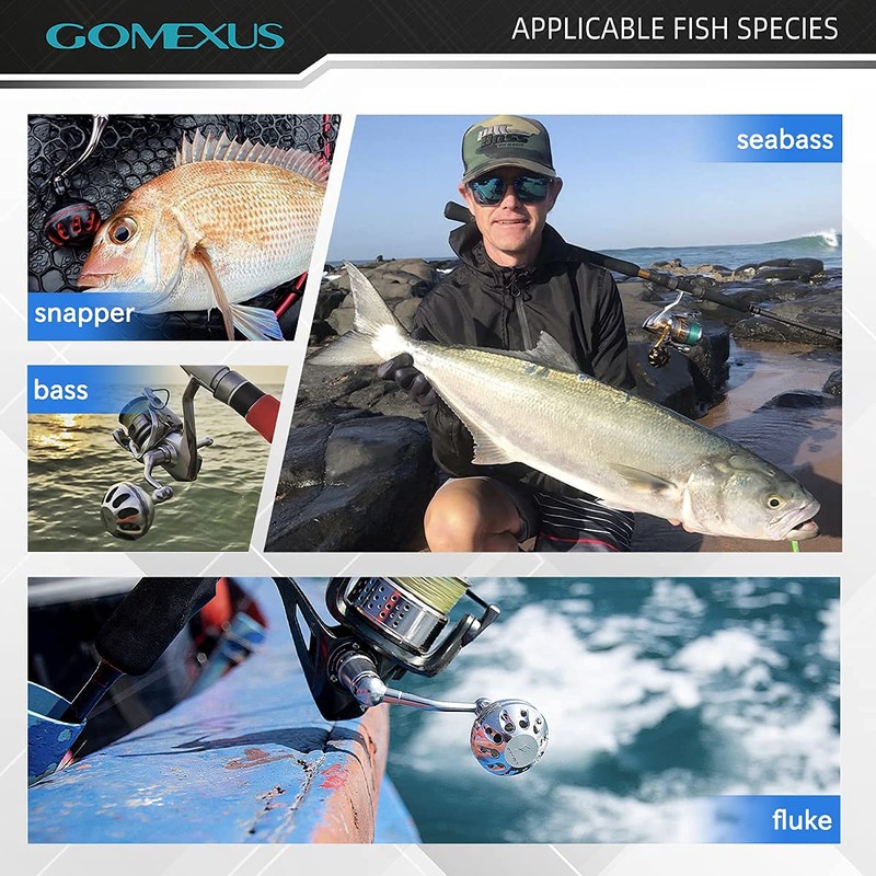 GOMEXUS Aluminum Power Knob Compatible for Shimano Daiwa Spinning Reel,