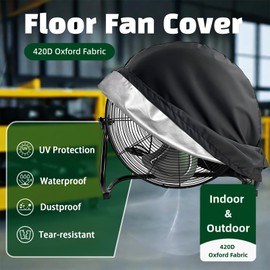 Industrial Fan Cover, 420D Oxford Heavy Duty Outdoor Fan Cover, Waterproof & Dustproof Fits Up to 18-20" High-Velocity Floor Fan All-weather Protection