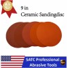 9" 225mm Ceramic Orange Sanding Discs Hook & Loop Backing