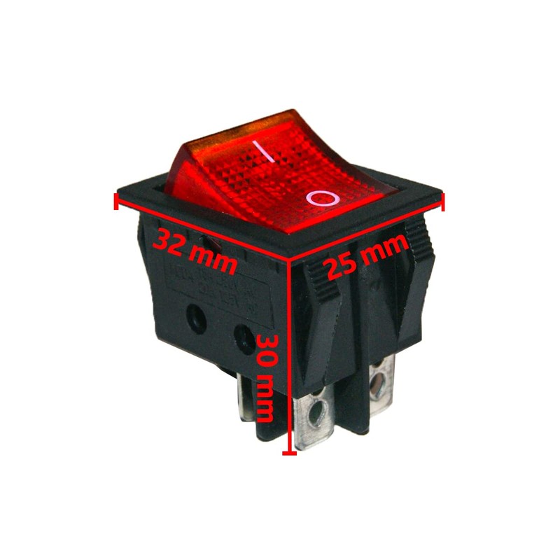 GOLDMAN SERVICE | Set of 3 DPST Bipolar Rocker Switches
