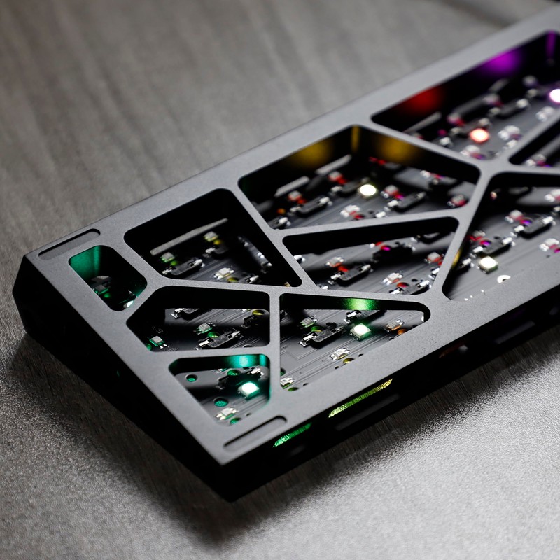 YMDK 60% Hollow60 GH60 Aluminum Case for Wooting60HE Poker2 Pok3r