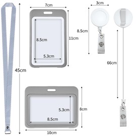2Pack ID Card Holder with Detachable Lanyard KINGTLE Id Badge Holder Horizontal y Retractable Vertical ID Card,Badge Holders for Student Teacher Nurse Doctor