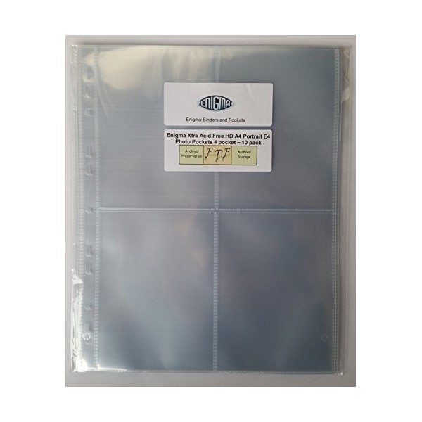 Enigma Xtra Acid Free HD A4 Portrait E4 Photo Sleeves