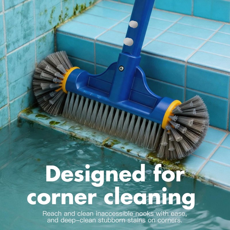 Heavy Duty Pool Brush Head, Premium Nylon Bristles Non-Abrasive Cleaning,
