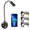 12V Dimmable LED RV Reading Light, 3-Mode USB Gooseneck Lamp