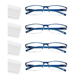LUFF 4PACK Reading Glasses for Women Men Anti Blue Light Comfortable Computer Readers