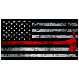StickerSector REFLECTIVE Thin RED LINE AXE Flag Sticker FS2034-REF
