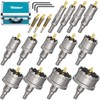 DAIMIT 19Pcs TCT Hole Saw Kit, 9/16"-2-3/8" Heavy-Duty Tungsten Carbide