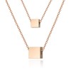 ELBLUVF - Cadena Collar con Colgante Cuadrado de Acero Inoxidable,