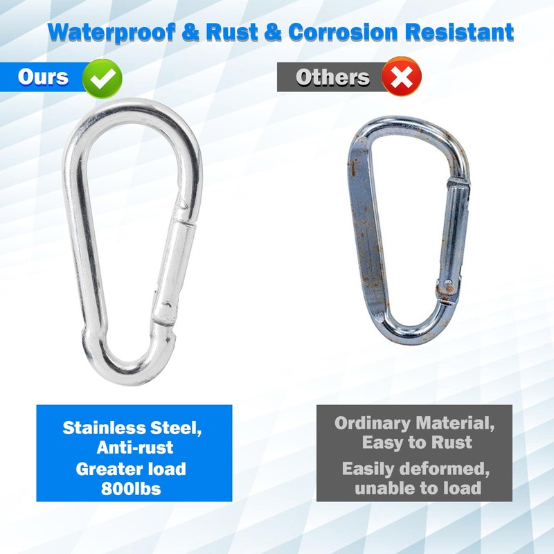 3.1 Inch Stainless Steel Spring Snap Hook, Stainless Steel Carabiner