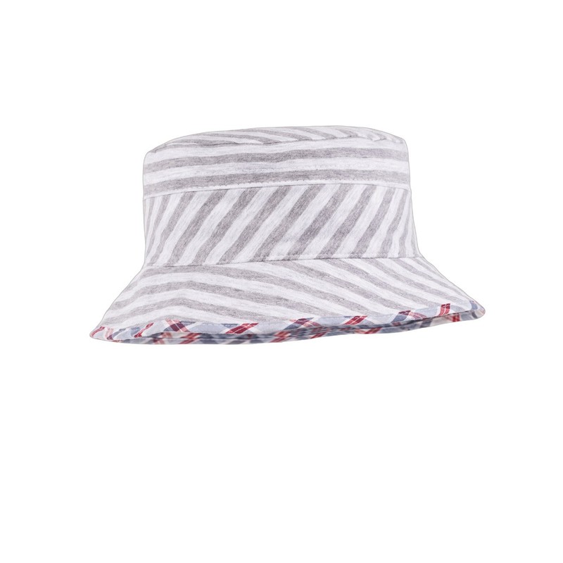maximo Baby Boys Reversible Check Striped Jersey Hat, Multicoloured (blue-grey-red