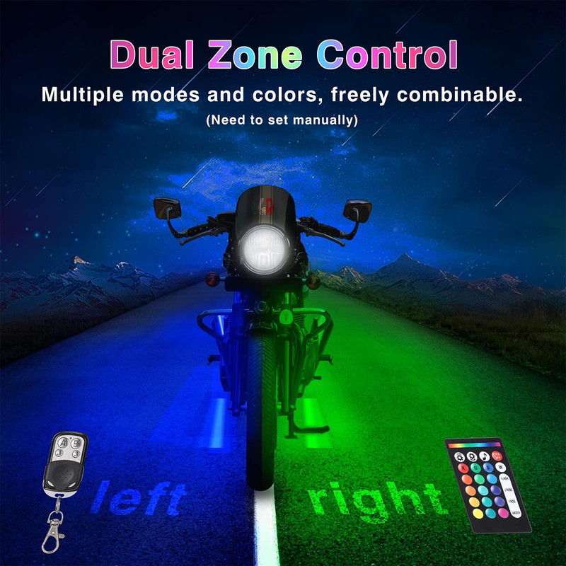12Pcs Motorcycle LED Light Kit with Brake Light Turn Signal,