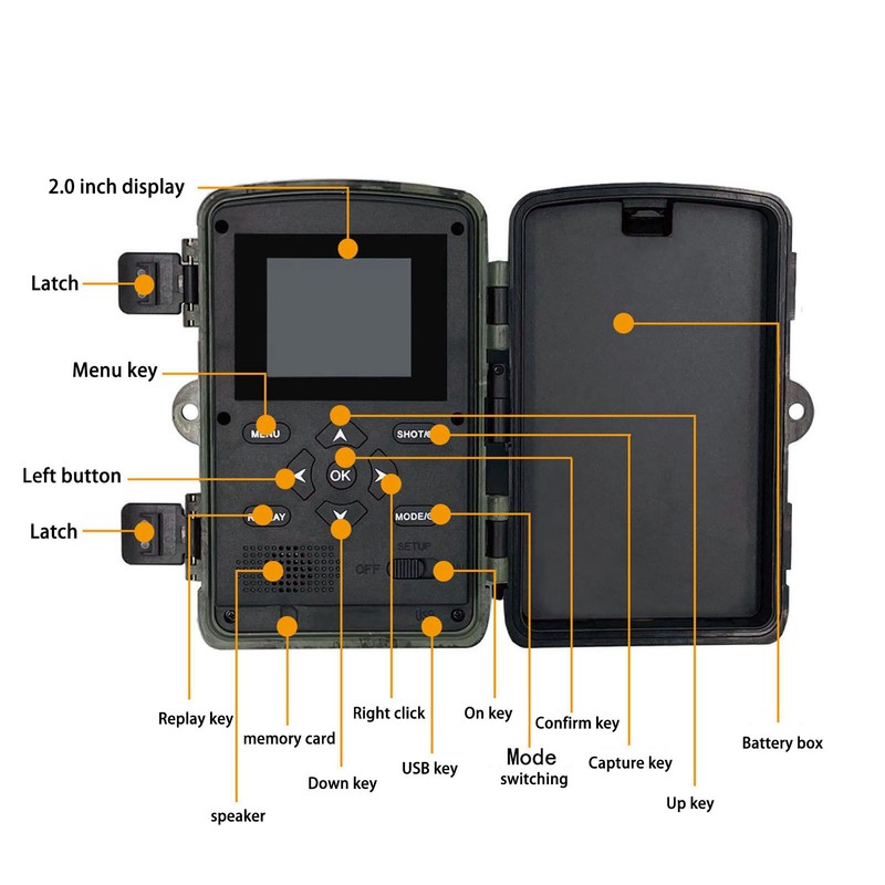 1080P 36MP Trail Game Camera IP66 Waterproof Infrared Induction Hunting