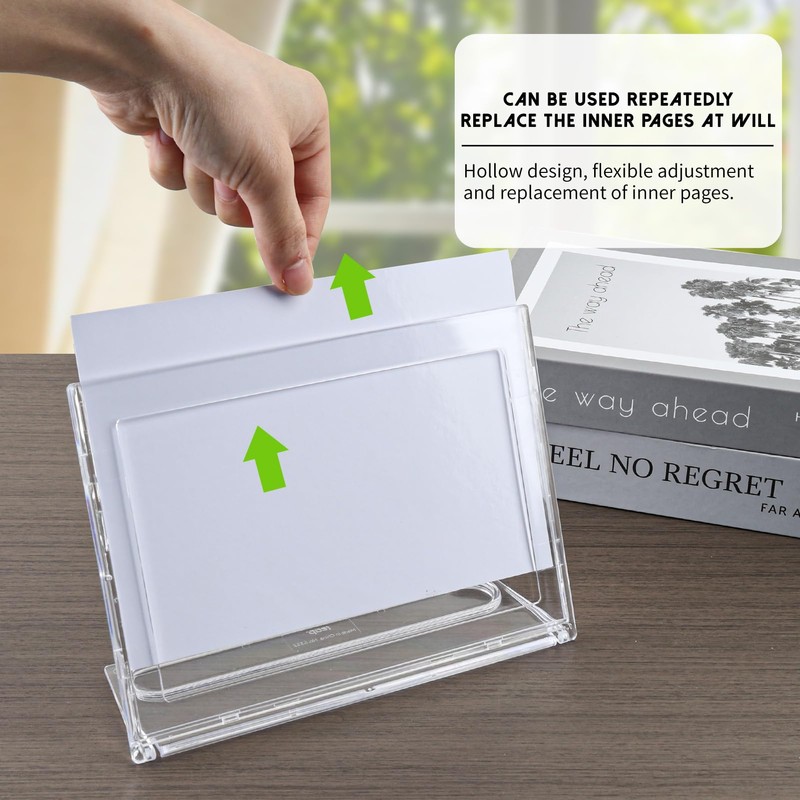 AetJxixee 10 Pack 5x7 Inch Sign Holder Horizontal, Double-Sided Usage