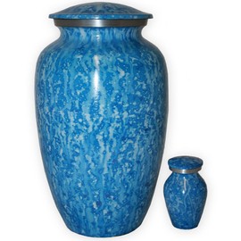 Beautiful Life Urns Corsica Blue Adult Cremation Urn - Exquisite Funeral Urn with Serene Blue Finish (Large)
