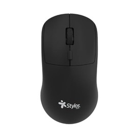 Mouse Inalambrico Negro Recagable 1600 dpi Stylos Tech