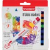Talens Bruynzeel Fabric Markers, 8 Brush Tip Pens for Clothing