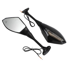 Topteng Motorcycle Rear Mirror, Rear Side View Mirror with LED Turn Signals Integrated fits for Honda CBR600RR 2003-2014, CBR1000RR 2004-2007