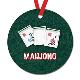 Mahjong Christmas Hanging Ornament Chinese Style Mahjong Gift Christmas Stocking Filling Gift to Child Christmas Eve Party Decorations Ornament Happy New Year Gift to Friend