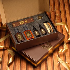 Christmas Mens Gifts for Him, Ultimate Beard Care Kit - 12pc Complete Grooming Set in Cedarwood, Beard Balm, Wash, Conditioner, Oil, Serum, Beard Pen & More Birthday Gifts for Men Boyfriend Husband