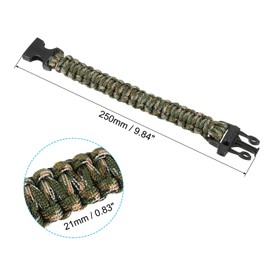 PATIKIL Survival Paracord Bracelets, 3 Pack Braided Bracelet with Plastic Buckle Party Favors Camping Gifts Outdoor Wraps for Men, Army Green Camouflage