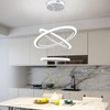 O'NEELDY Modern LED Chandeliers White Pendant Light Fixture 3 Ring